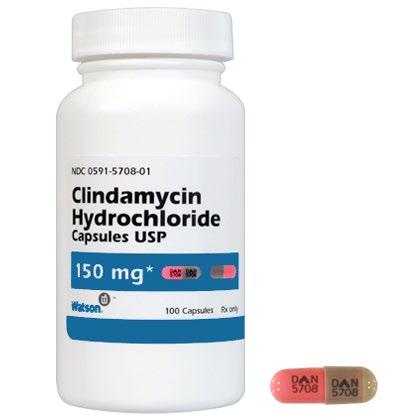 Clindamycin Dogs and Cats 11 mg/kg q 12 hr Penetrates well into