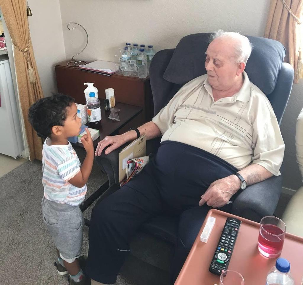 My Taid with his great grandson Taid is 96 if he was