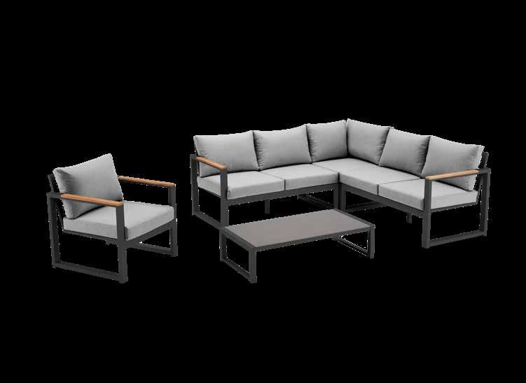 A7555 Set Otto material: alu coffee table loungechair 2-seater H 30 cm H 72 cm H 72 cm W 120 cm W 80