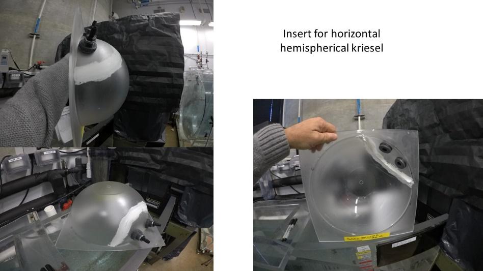 Fig 14: Hemispherical pseudo kriesels for rearing ctenophores and jellyfish.