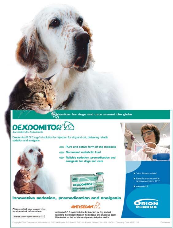 Meet us: www.dexdomitor.com Contact us: www.orionpharma.com Orion Pharma Animal Health, P.O. Box 425, FIN-20101 TURKU, Finland. Tel.