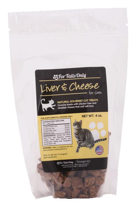 Bag / WS $6.95; BV 3; QV 5 Reward a well-behaved cat with a delicious Liver & Cheese treat! These crunchy treats are made from chicken liver and cheddar cheese for a taste that cats will love.