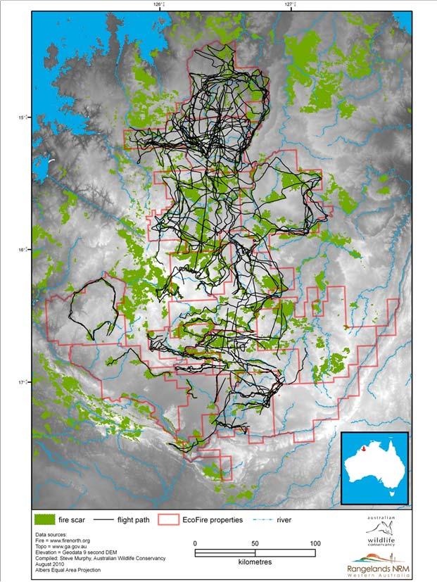 Fire tracks 2010 52,500 incendiaries 24,000 km flown A greater proportion of the annual fires occur in the early dry season (ie before the end of June) proportion