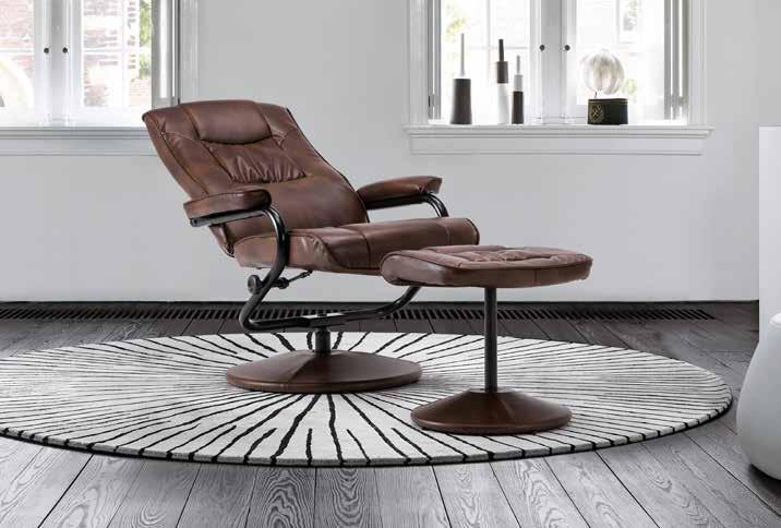 Memphis Swivel Chair H960 x W680 x D780 Footstool H425 x W450 x