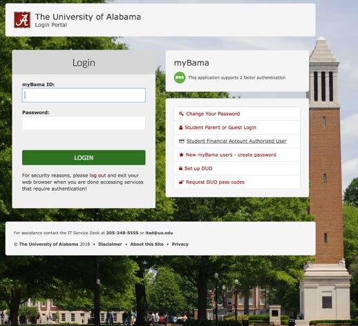 3. A login portal window will appear. Enter your mybama credentials, then click Login. 4.