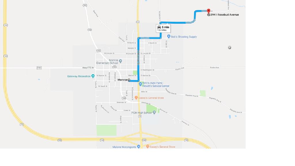 Event LOCATION / MAP / DIRECTIONS Monroe, IA Please watch for the orange signs and flags.