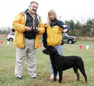 I came to USA when I was 9½ and I didn't meet Xaver until I went to Germany with Bernard Clay and Tom Salen to buy some Rottweilers. We stopped at several breeders and one of them was Xaver Meixner.