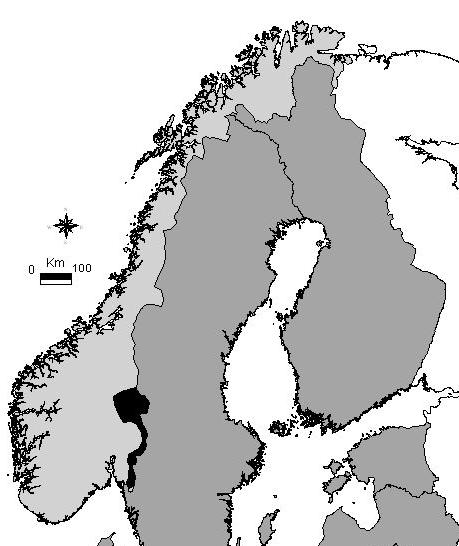 T-PVS/Inf (2005) 16-14 - Distribution: Stable wolf packs are confined to south-eastern Norway, in the counties of Hedmark, Akershus and Østfold. This area adjoins the Swedish border.