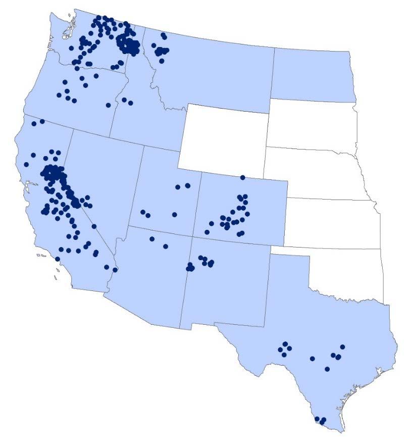 County of exposure for 504 cases of