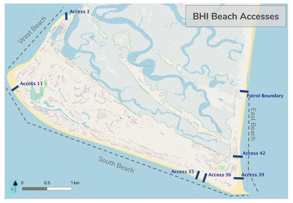 Appendix A. Beach Accesses referenced in report. Beach distinctions are indicated by dashed lines. Appendix B.
