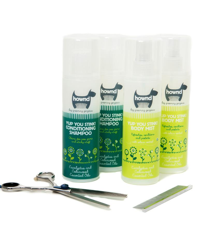 12 HOWND Yup You Stink! Conditioning Shampoo with Matching Body Mist contains a natural grime busting antibacterial formula for dogs that get extra smelly!