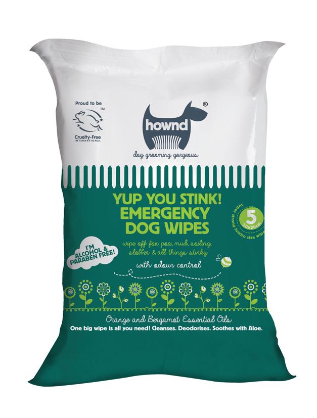 13 HOWND Yup You Stink! Emergency Dog Wipes! Stock the most sought after antibacterial pet wipe on the market, safe to use on puppies and adult dogs.