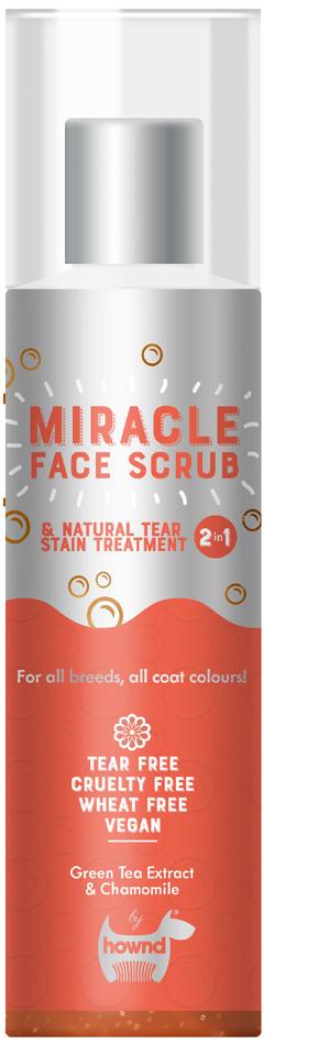 Miracle Face Scrub & Natural Tear Stain Remover 7 A magical 2-in-1 tear-free, wheat-free face scrub and ph balanced treatment that safely removes dirt and stubborn discolorations from the face and