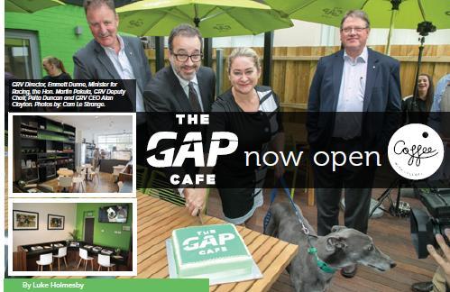 grass. The café has been built to promote to people in metropolitan Melbourne our beautiful greyhounds and increase the interest in greyhound adoptions.