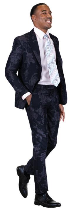 STACYADAMS 9060 SEA 2 PIECE JACKET: Single Breasted, Two Button, Notch Lapel PANTS: Flat Front,