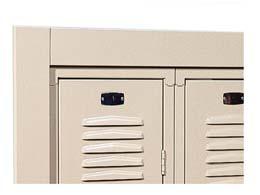 Ventilation Individual Sloping Tops provide a fi nished appearance and discourage the use of locker tops as