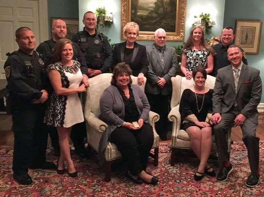 Greenville County Sheriff's Department K-9 unit officers and their wives, Sgt. And Mrs. Doug Wannemacher, Sgt. Patrick Donohue, Sgt. J. D. Redmond and Master Deputy and Mrs.