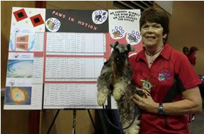 More Brags. Taz was the highest scoring Excellent dog on the "Paws in Motion" teams. She also took 3rd place in Excellent STD 12" dogs on Sunday, July 1.