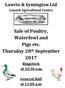 Sale of Poultry, Waterfowl and Pigs etc. Thursday 28 th September 2017