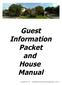 Guest Information Packet and House Manual
