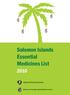 Solomon Islands Essential Medicines List