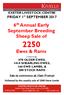6 th Annual Early September Breeding Sheep Sale of