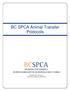 BC SPCA Animal Transfer Protocols