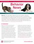 THE OHIO STATE UNIVERSITY COLLEGE OF VETERINARY MEDICINE. Behavior News. The Newsletter from the Animal Behavior Program