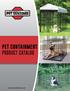 PET CONTAINMENT PRODUCT CATALOG