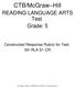CTB/McGraw Hill. READING LANGUAGE ARTS Test Grade: 5. Constructed Response Rubric for Test: 5th RLA S1 CR