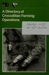 A Directory of. Crocodilian Farming. Operations