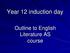 Year 12 induction day. Outline to English Literature AS course