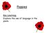 Poppies. Key Learning: Explore the use of language in the poem.