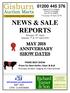 NEWS & SALE REPORTS Rachel Fred Ann Thursday 19 April 2018 MAY 2018 ANNIVERSARY SHOW DATES