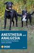 ANESTHESIA and ANALGESIA. for the Veterinary Practitioner: Canine and Feline. Book 1