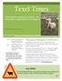 Texel Times. In this Issue. The name of the game is GENETICS. The newsletter featuring Texel Sheep the breed with exceptional muscle development