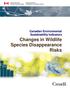 Canadian Environmental Sustainability Indicators. Changes in Wildlife Species Disappearance Risks