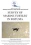 SURVEY OF MARINE TURTLES IN ROTUMA