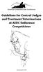 American Endurance Ride Conference. Guidelines for Control Judges and Treatment Veterinarians at AERC Endurance Competitions