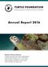 Annual Report 2016 TURTLE FOUNDATION. Protecting Sea Turtles and their Habitats