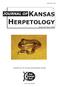ISSN X KANSAS HERPETOLOGY JOURNAL OF NUMBER 29 MARCH Published by the Kansas Herpetological Society.