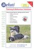 PRODUCT CATALOGUE. Training & Behaviour Solutions. Animal centred ways for calming and self-control: Updated July 2012