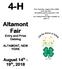 4-H. Altamont Fair Entry and Prize Catalog ALTAMONT, NEW YORK