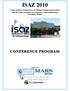 ISAZ 2010 CONFERENCE PROGRAM. Cross-cultural Perspectives on Human-Animal Interactions