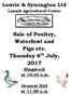 Sale of Poultry, Waterfowl and Pigs etc. Thursday 6 th July, 2017