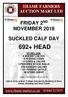 FRIDAY 2 ND NOVEMBER 2018 SUCKLED CALF DAY 692+ HEAD