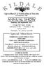 Agricultural & Horticultural Society ESTABLISHED 1881 ANNUAL SHOW