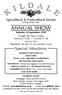 Agricultural & Horticultural Society ESTABLISHED 1881 ANNUAL SHOW