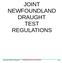 JOINT NEWFOUNDLAND DRAUGHT TEST REGULATIONS