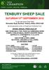 TENBURY SHEEP SALE. To be held at the Sale Field Worcester Road, Burford, Tenbury Wells, WR15 8AR